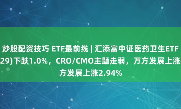 炒股配资技巧 ETF最前线 | 汇添富中证医药卫生ETF(159929)下跌1.0%，CRO/CMO主题走弱，万方发展上涨2.94%