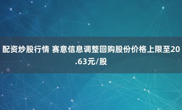 配资炒股行情 赛意信息调整回购股份价格上限至20.63元/股