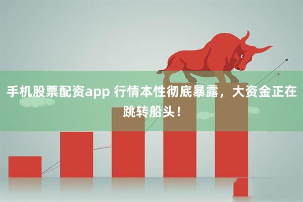 手机股票配资app 行情本性彻底暴露，大资金正在跳转船头！